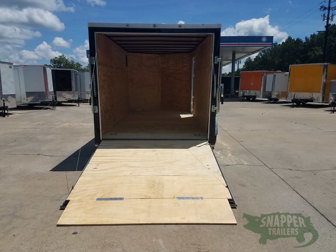 Quality Cargo 7x14 TA Trailer - Orange and Black, Ramp, Side Door, Extra Height, Side Vents and Mag Wheels - Image 6