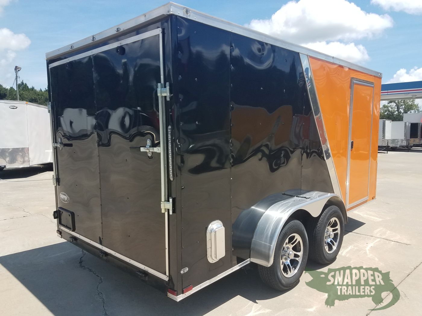 Quality Cargo 7x14 TA Trailer - Orange and Black, Ramp, Side Door, Extra Height, Side Vents and Mag Wheels - Image 9