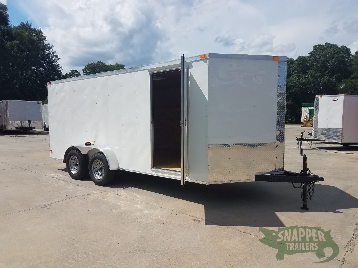 South Georgia Cargo 7x16 TA Trailer - White, Double Barn Doors, Side Door, Luan Ceiling, Insultated Walls and Ceiling - Image 2