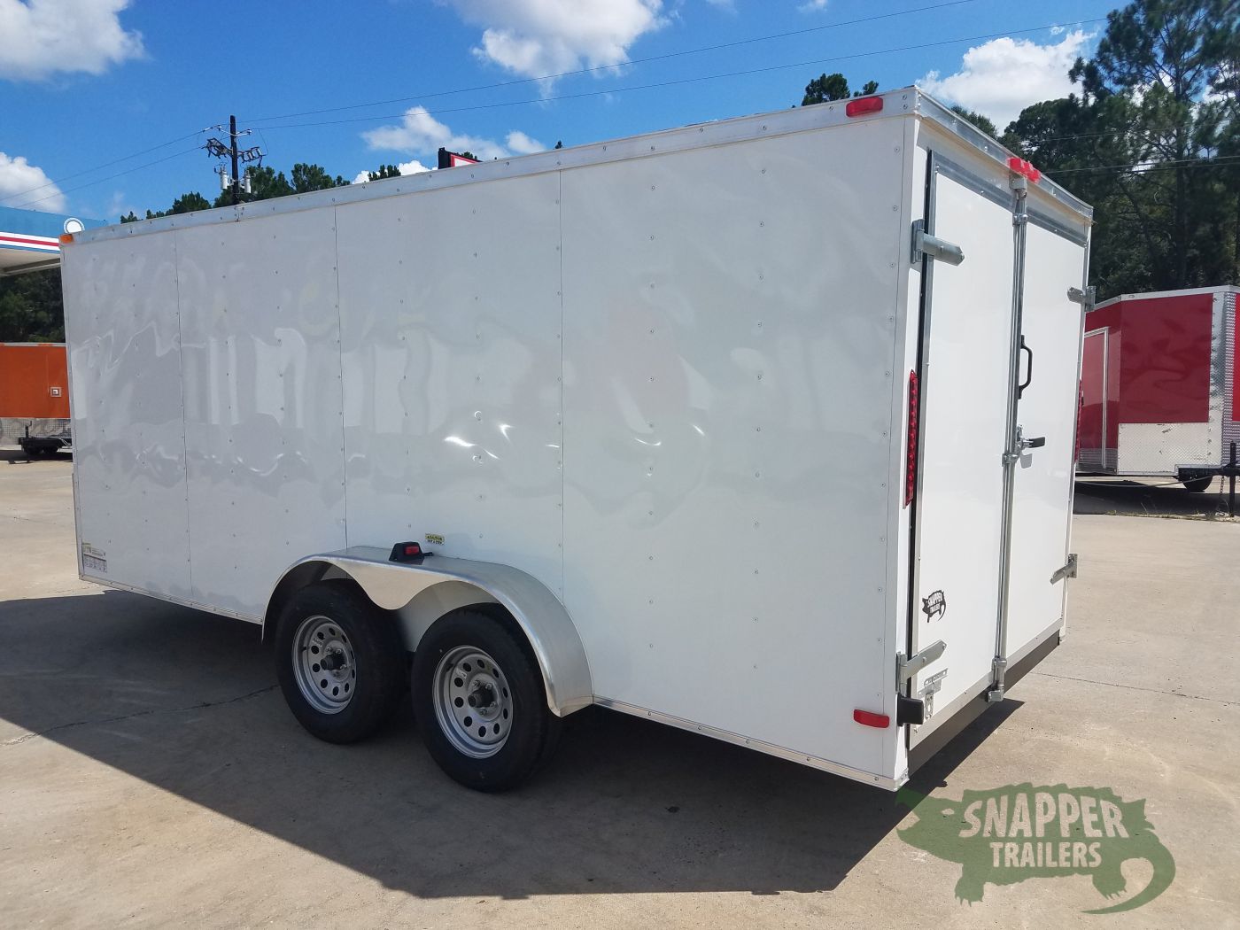 South Georgia Cargo 7x16 TA Trailer - White, Double Barn Doors, Side Door, Luan Ceiling, Insultated Walls and Ceiling - Image 6