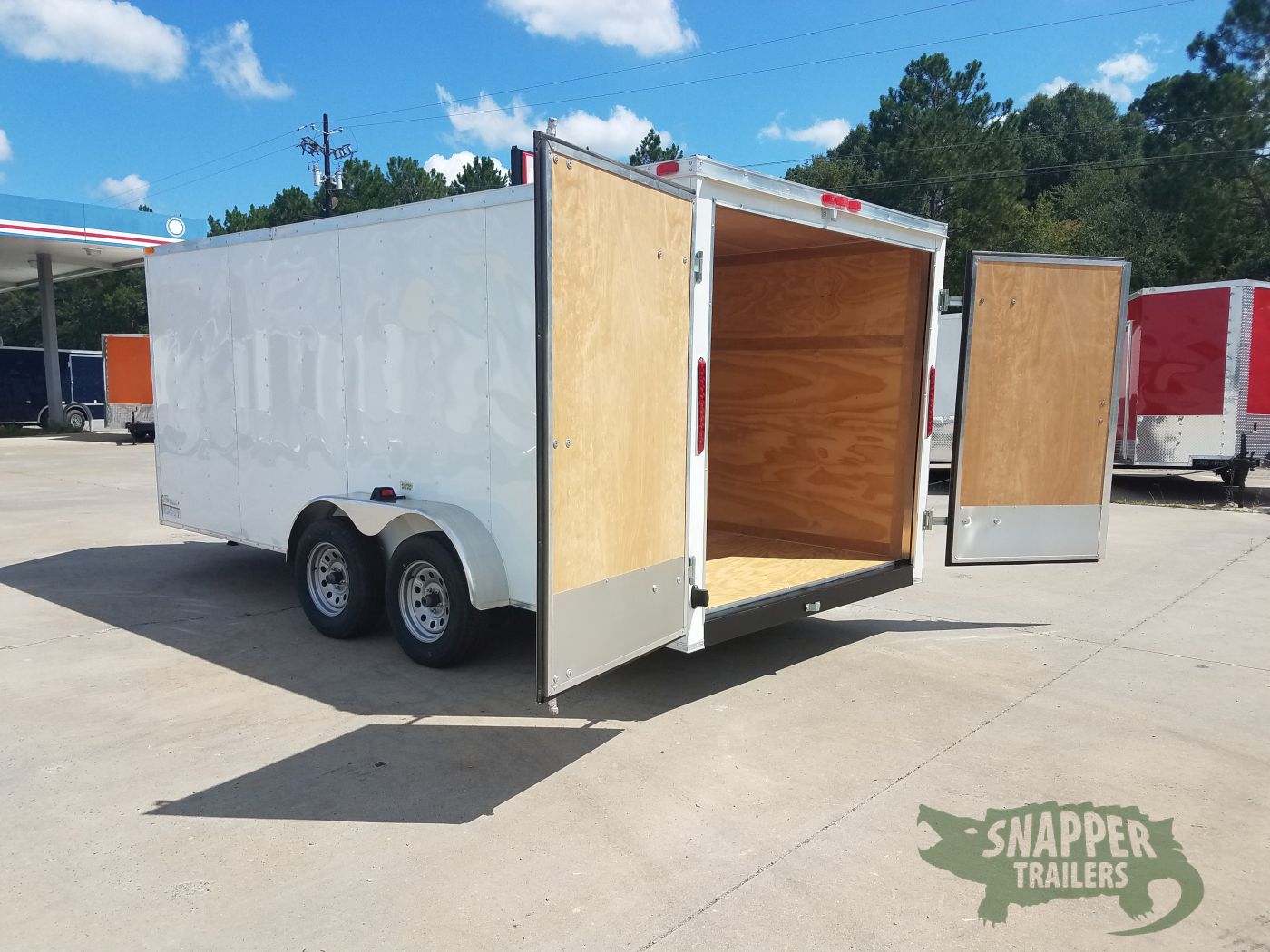 South Georgia Cargo 7x16 TA Trailer - White, Double Barn Doors, Side Door, Luan Ceiling, Insultated Walls and Ceiling - Image 5