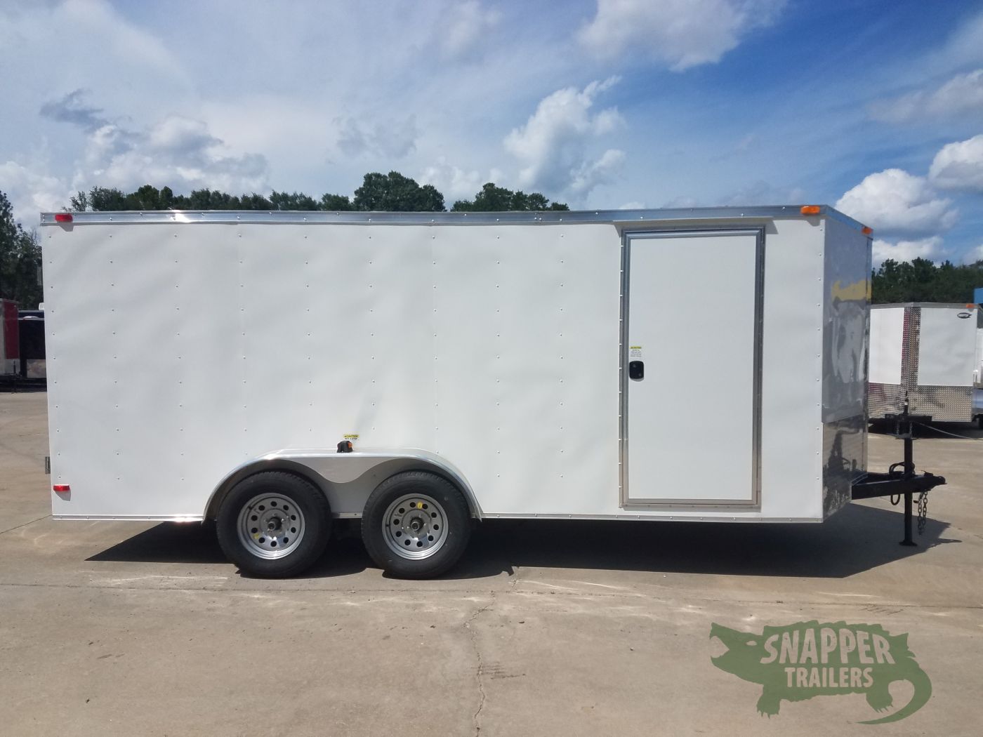South Georgia Cargo 7x16 TA Trailer - White, Double Barn Doors, Side Door, Luan Ceiling, Insultated Walls and Ceiling