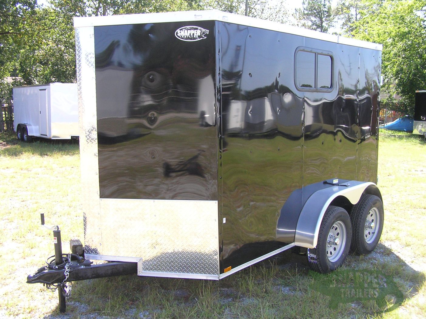 Quality Cargo 6x10 TA Trailer - Black, Double Barn Doors, Side Door, Extra Height, Windows - Image 2