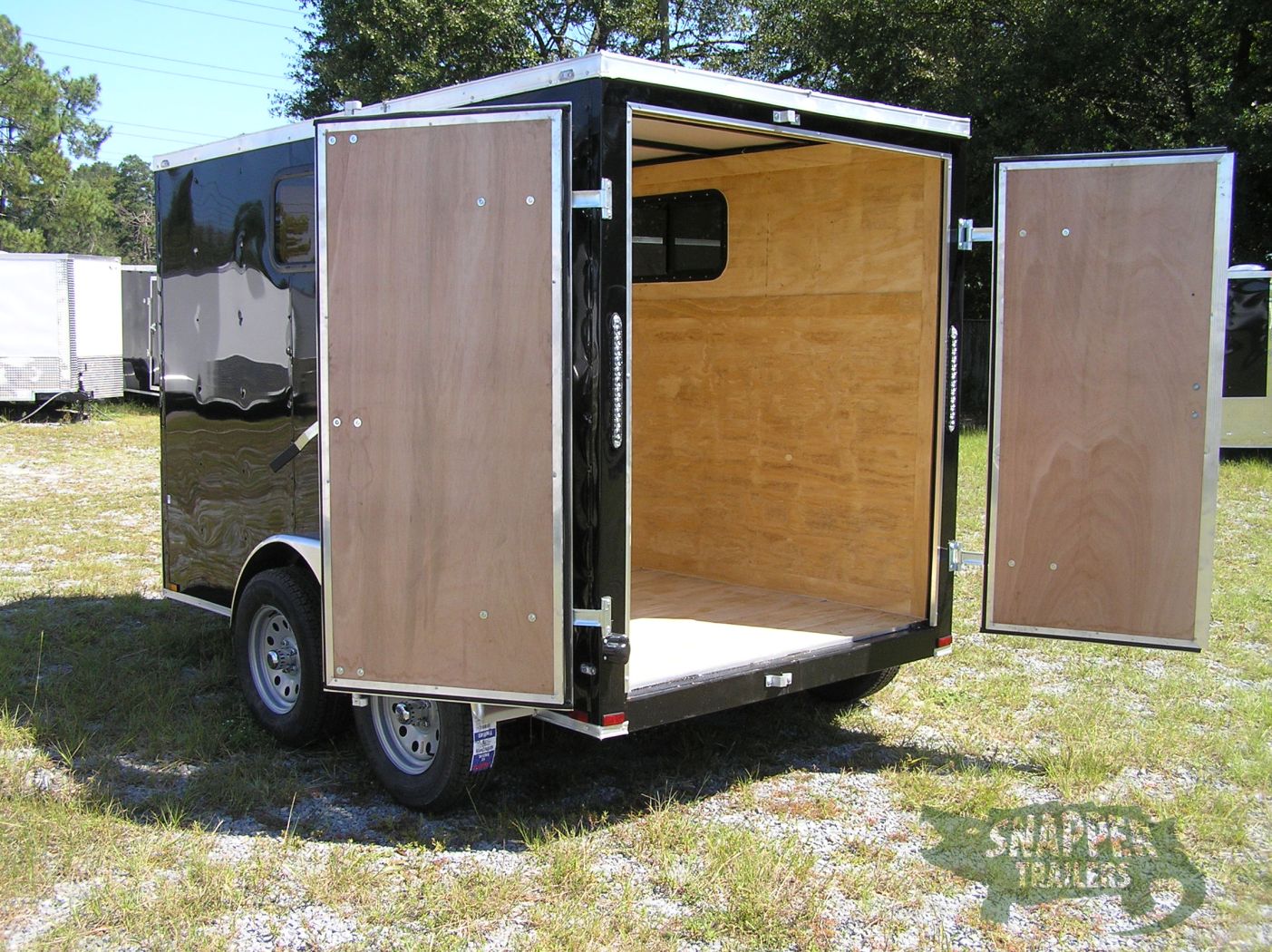 Quality Cargo 6x10 TA Trailer - Black, Double Barn Doors, Side Door, Extra Height, Windows - Image 11