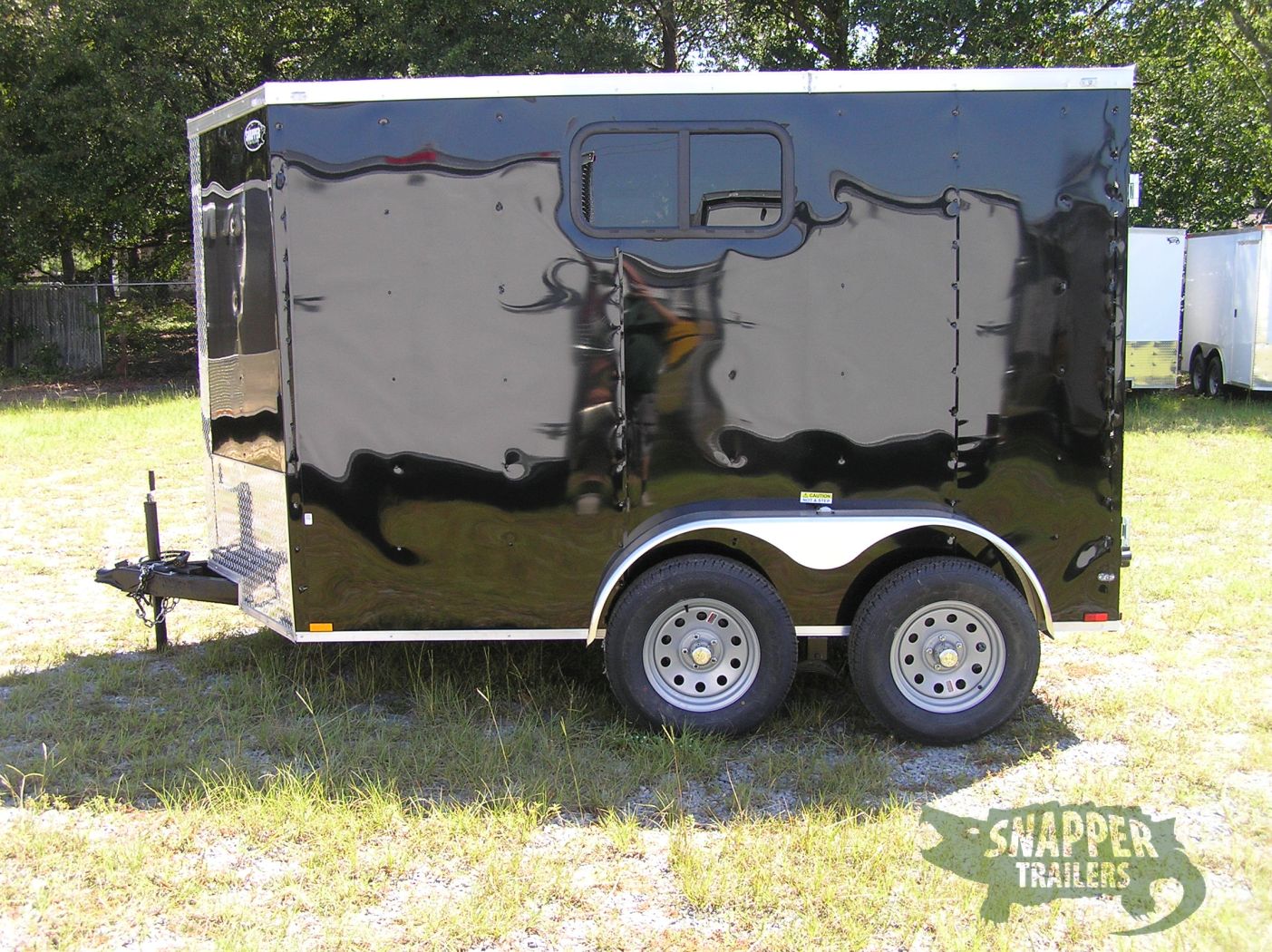 Quality Cargo 6x10 TA Trailer - Black, Double Barn Doors, Side Door, Extra Height, Windows - Image 3