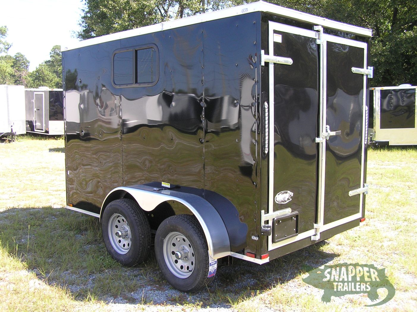 Quality Cargo 6x10 TA Trailer - Black, Double Barn Doors, Side Door, Extra Height, Windows - Image 4