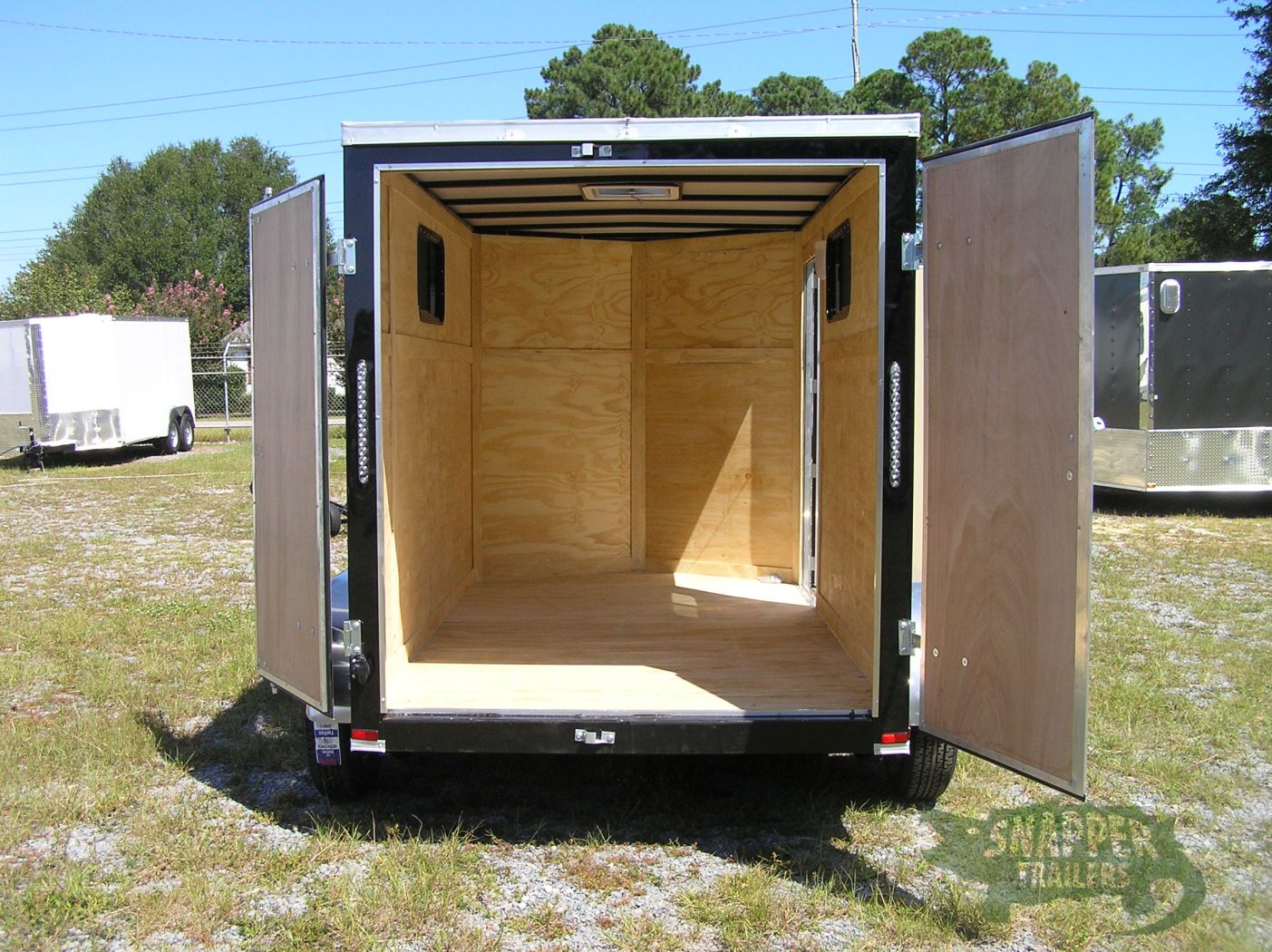 Quality Cargo 6x10 TA Trailer - Black, Double Barn Doors, Side Door, Extra Height, Windows - Image 5