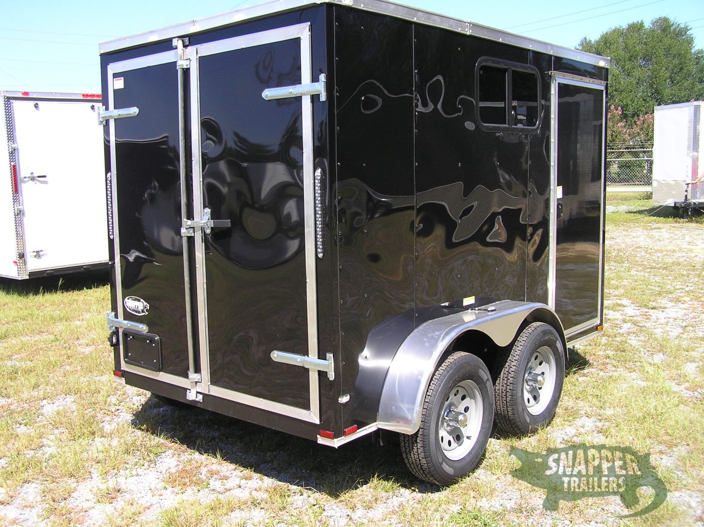 Quality Cargo 6x10 TA Trailer - Black, Double Barn Doors, Side Door, Extra Height, Windows - Image 8