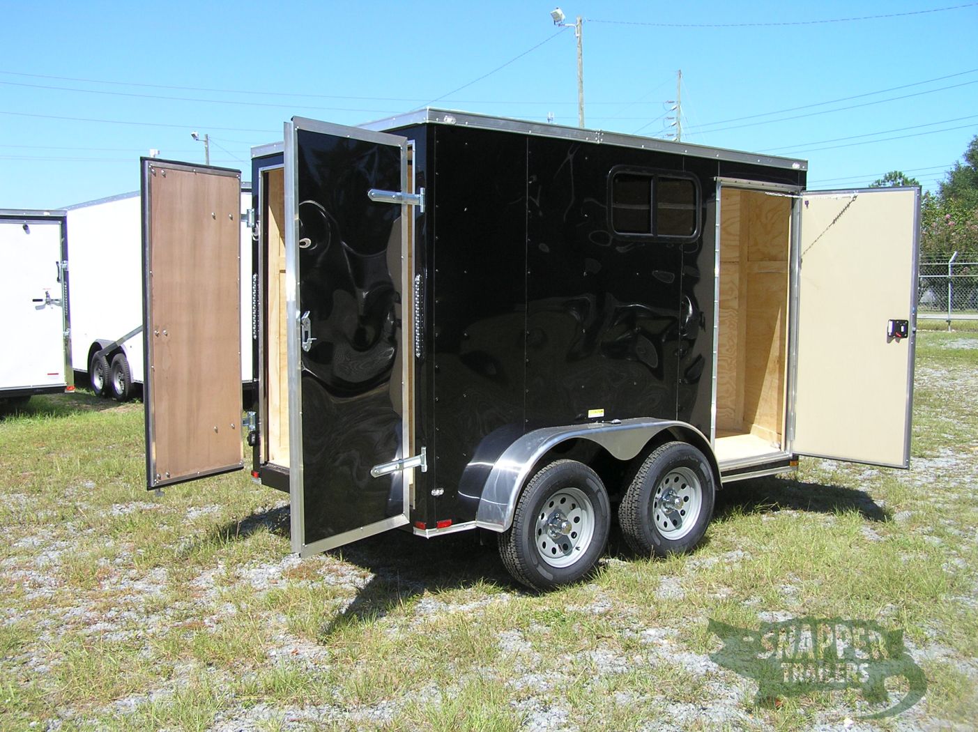 Quality Cargo 6x10 TA Trailer - Black, Double Barn Doors, Side Door, Extra Height, Windows - Image 7