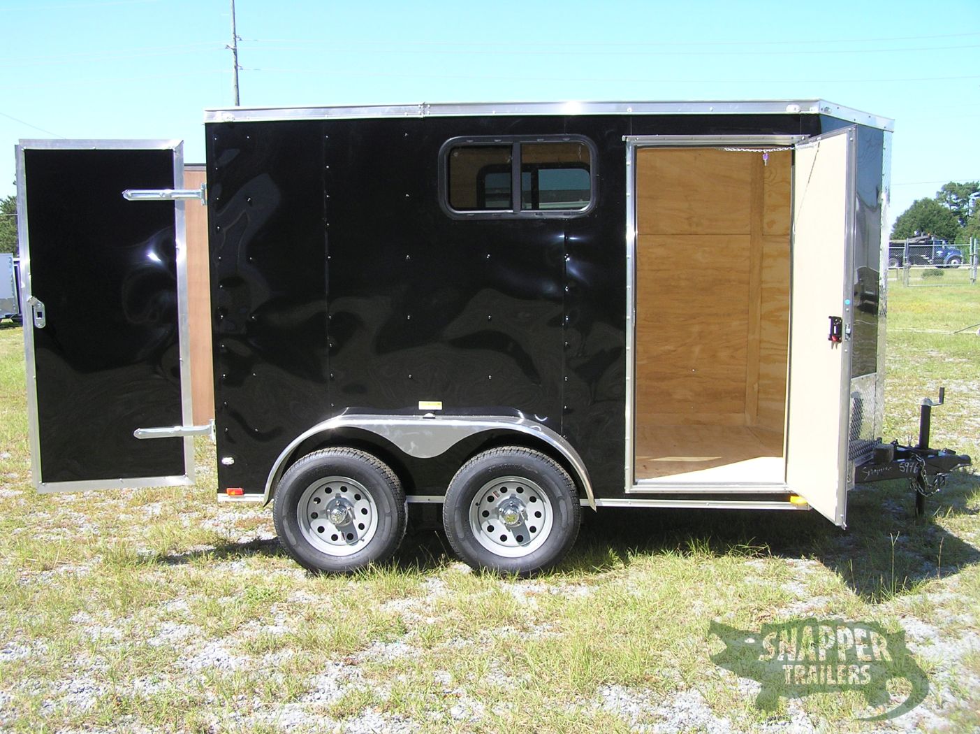 Quality Cargo 6x10 TA Trailer - Black, Double Barn Doors, Side Door, Extra Height, Windows - Image 9