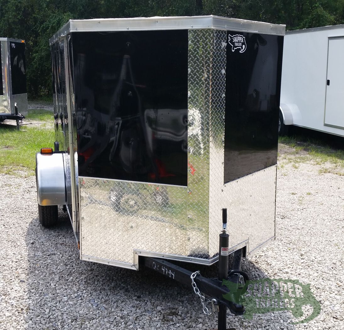 Quality Cargo 5x10 SA Trailer - Black, Ramp, Side Door, Side Vents - Image 14