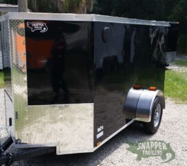 Alternative view of Quality Cargo 5x10 SA Trailer - Black, Ramp, Side Door, Side Vents