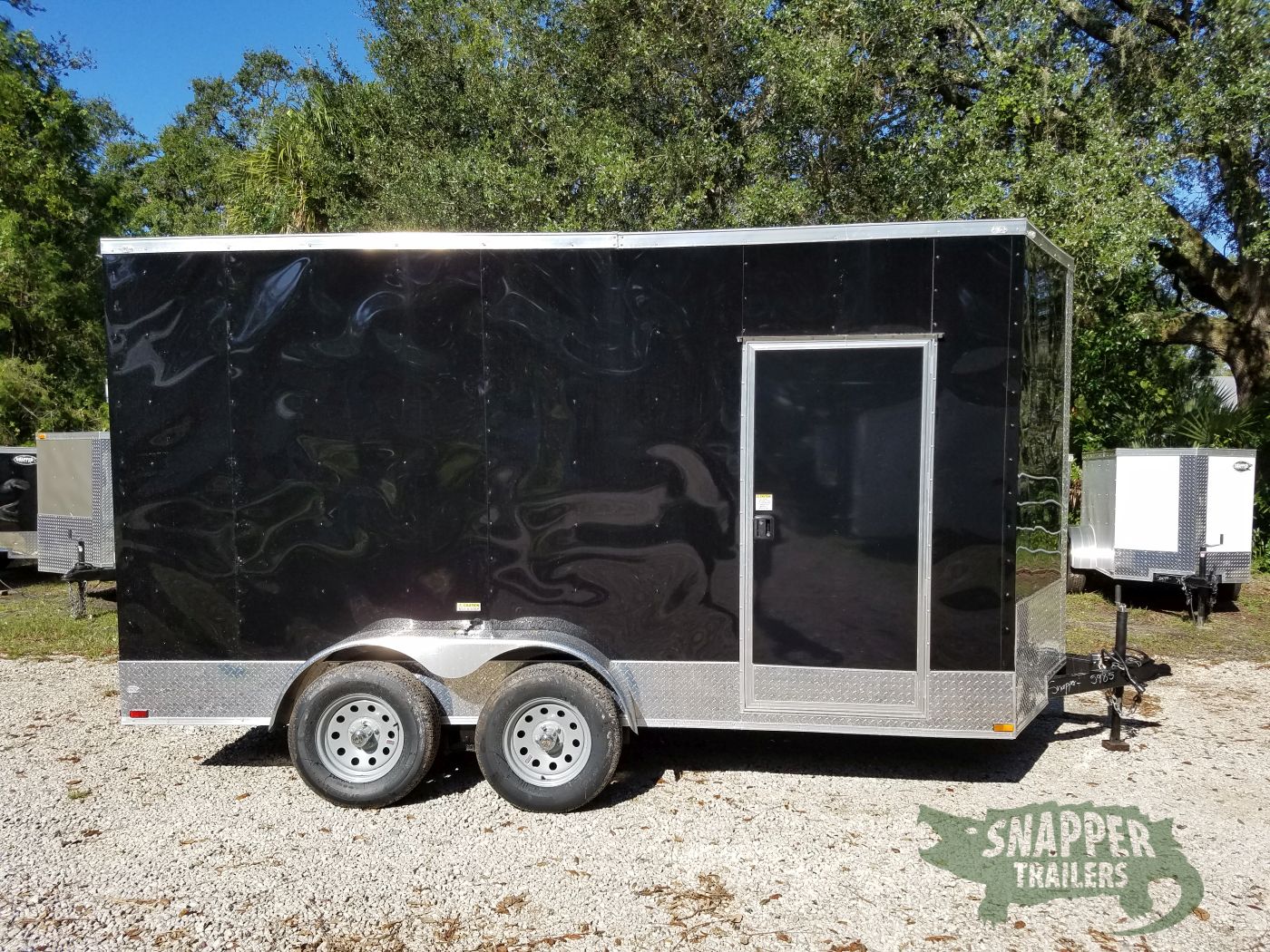 Quality Cargo 7x14 TA Trailer - Black, Ramp, Side Door, Extra Height