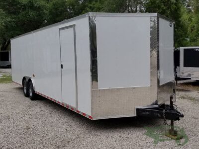 Quality Cargo 8.5x28 TA Trailer - White, Ramp, Side Door, D-Rings, 5K Axles - Image 14