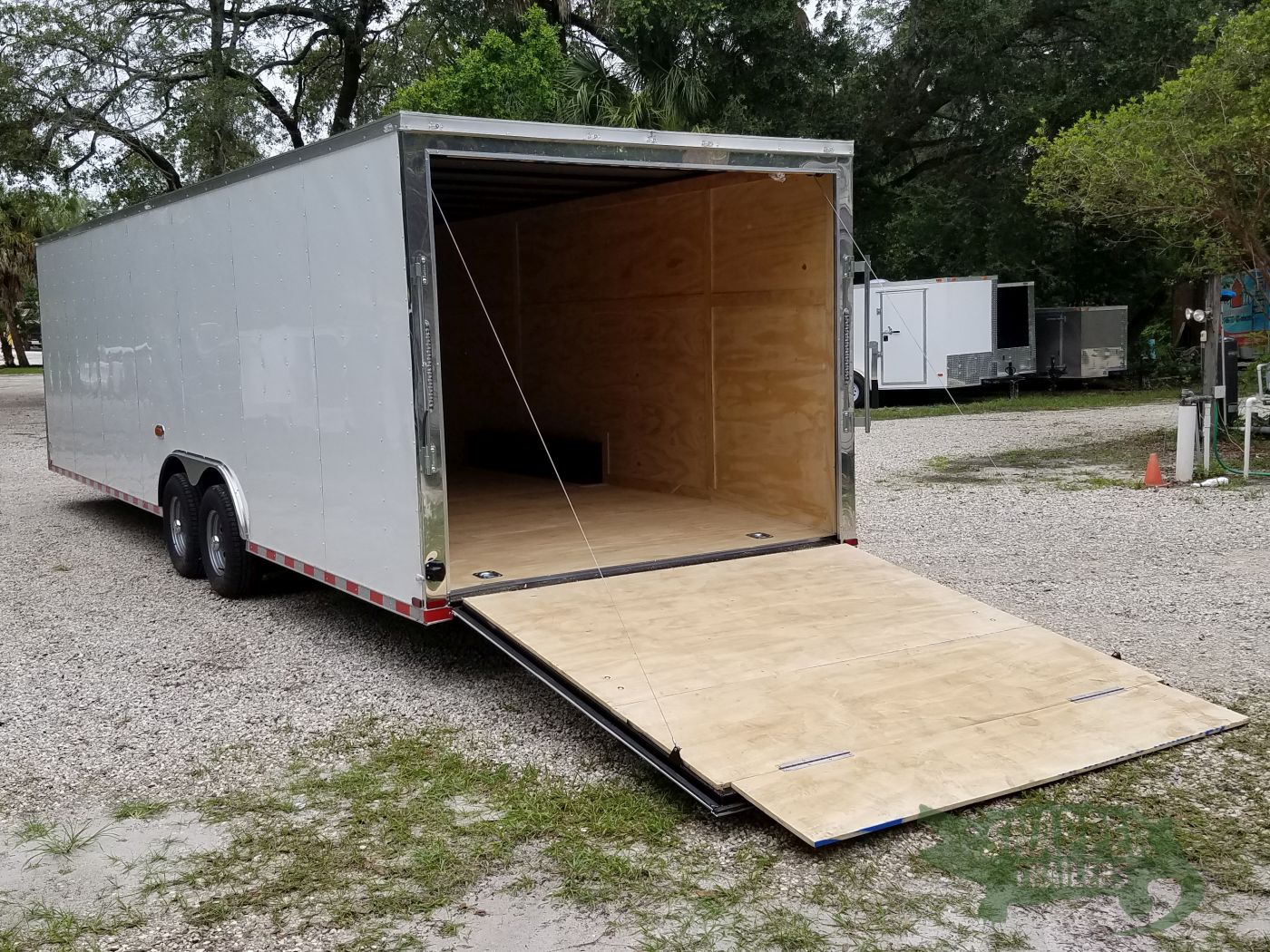 Quality Cargo 8.5x28 TA Trailer - White, Ramp, Side Door, D-Rings, 5K Axles - Image 4