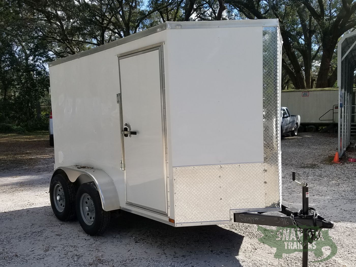 Quality Cargo 6x10 TA Trailer - White, Double Barn Doors, Side Door, Extra Height, Bar Lock - Image 16