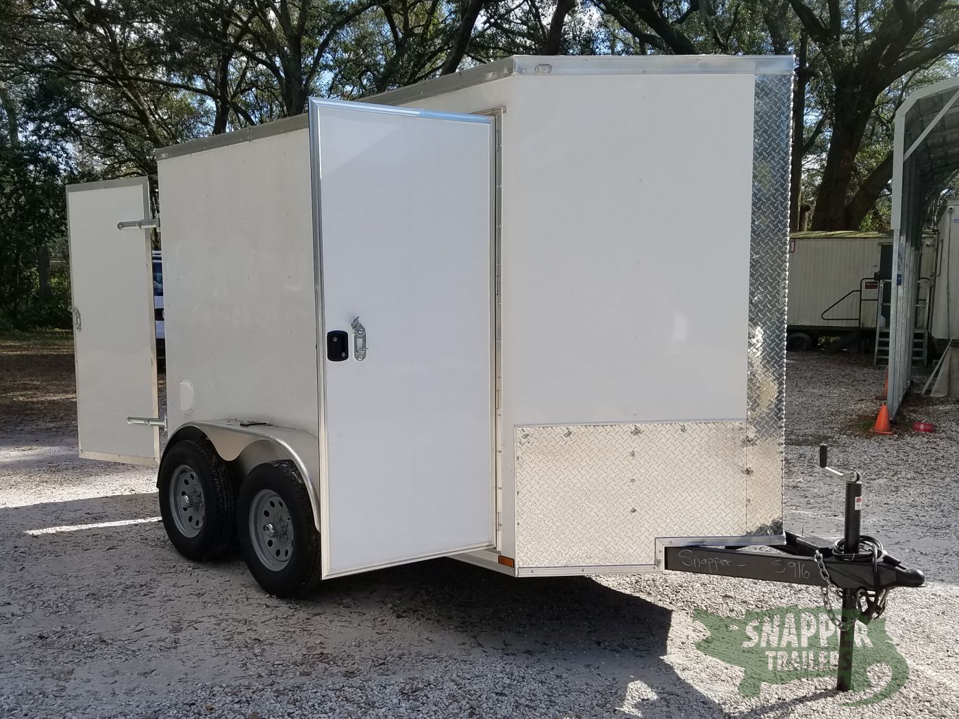 Quality Cargo 6x10 TA Trailer - White, Double Barn Doors, Side Door, Extra Height, Bar Lock - Image 14