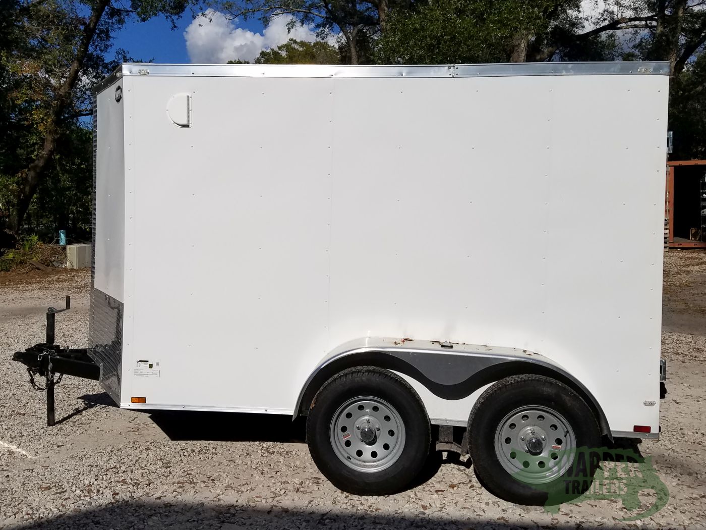 Quality Cargo 6x10 TA Trailer - White, Double Barn Doors, Side Door, Extra Height, Bar Lock - Image 5