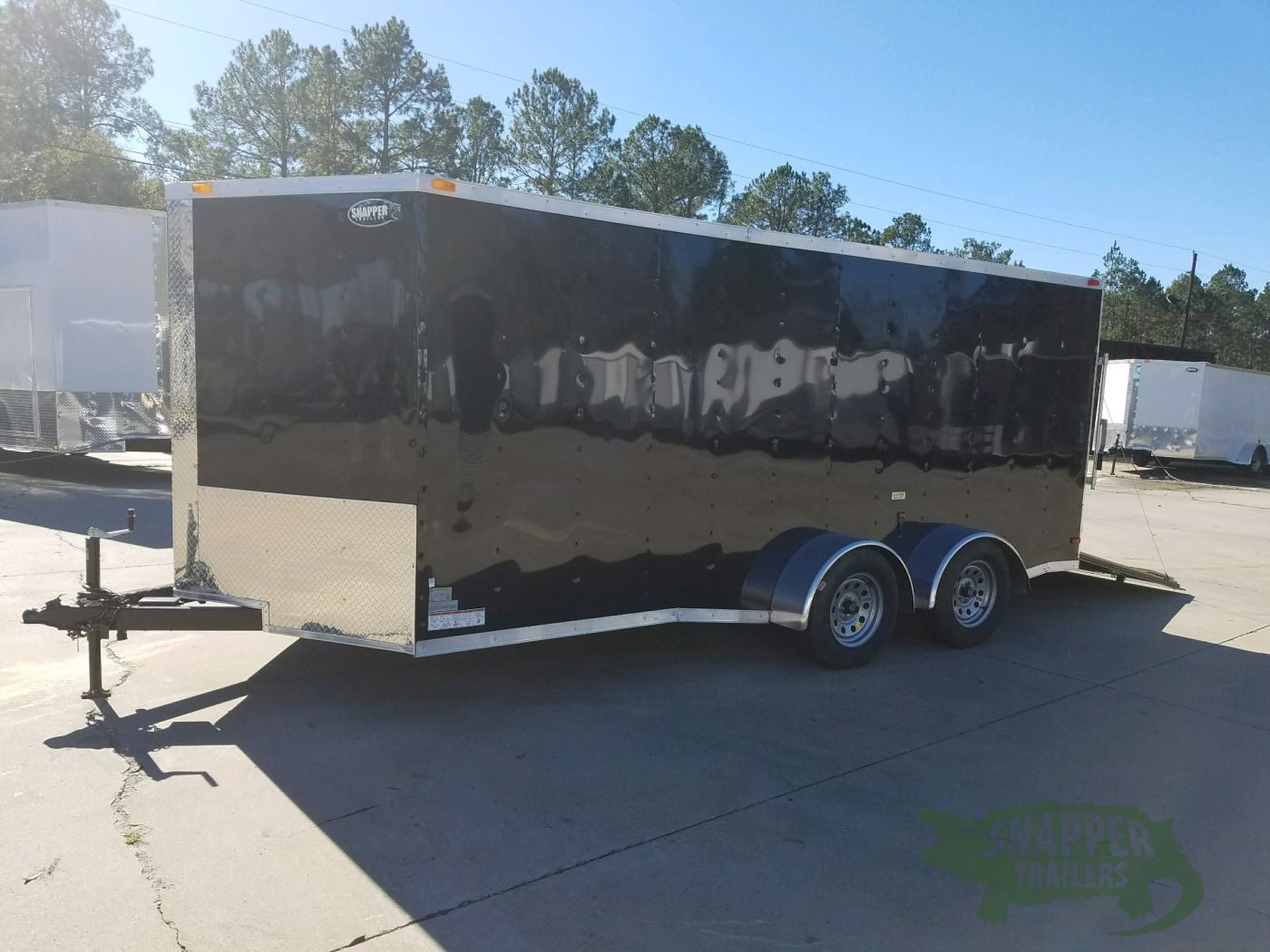 South Georgia Cargo 7x16 TA Trailer - Black, Ramp, Side Door, Split Axles - Image 2