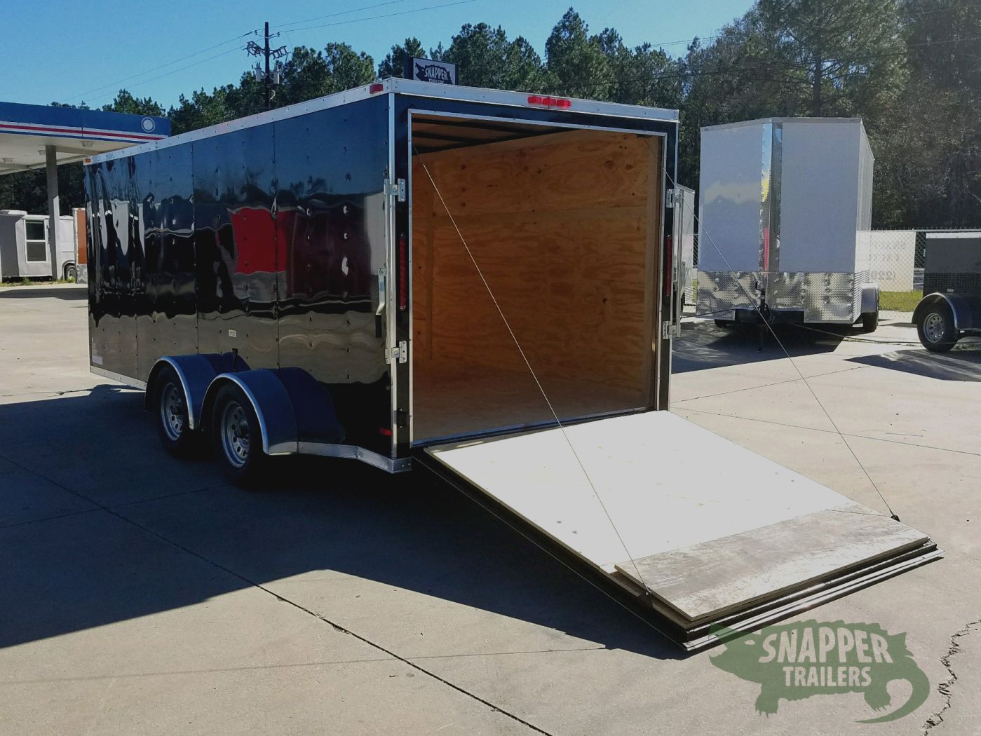 South Georgia Cargo 7x16 TA Trailer - Black, Ramp, Side Door, Split Axles - Image 6