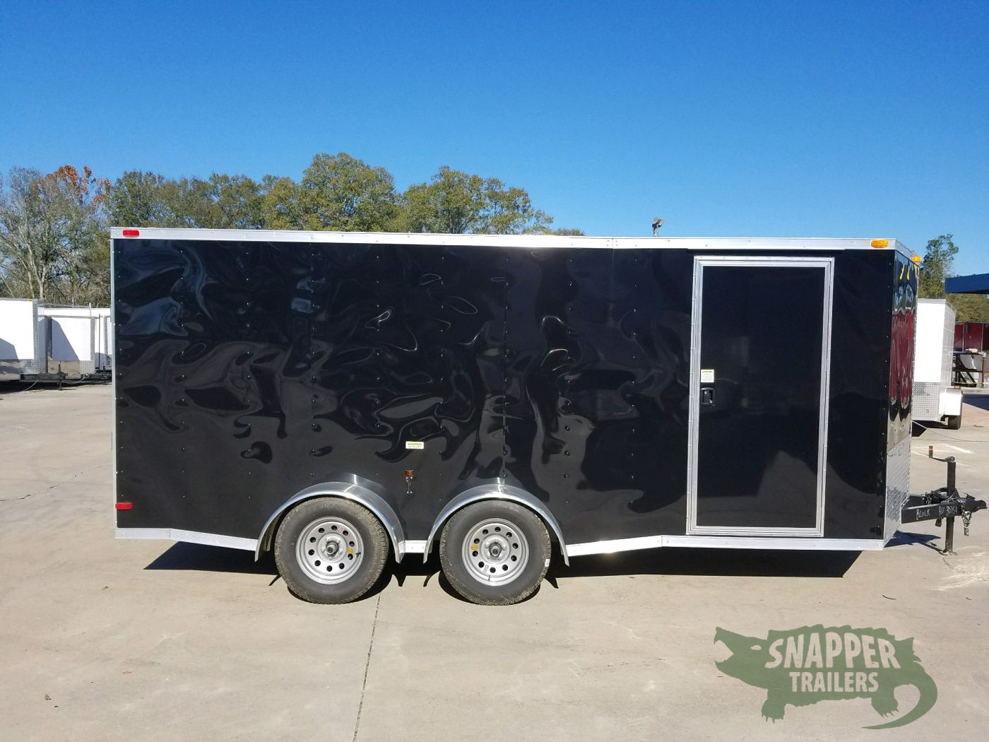 South Georgia Cargo 7x16 TA Trailer - Black, Ramp, Side Door, Split Axles