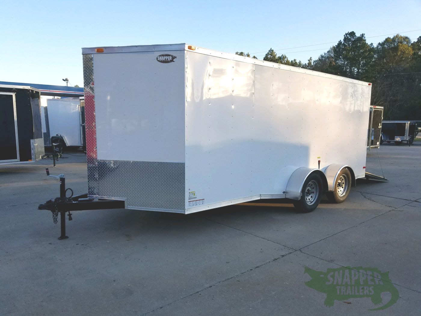 South Georgia Cargo 7x16 TA Trailer - White, Ramp, Side Door, Split Axles - Image 2