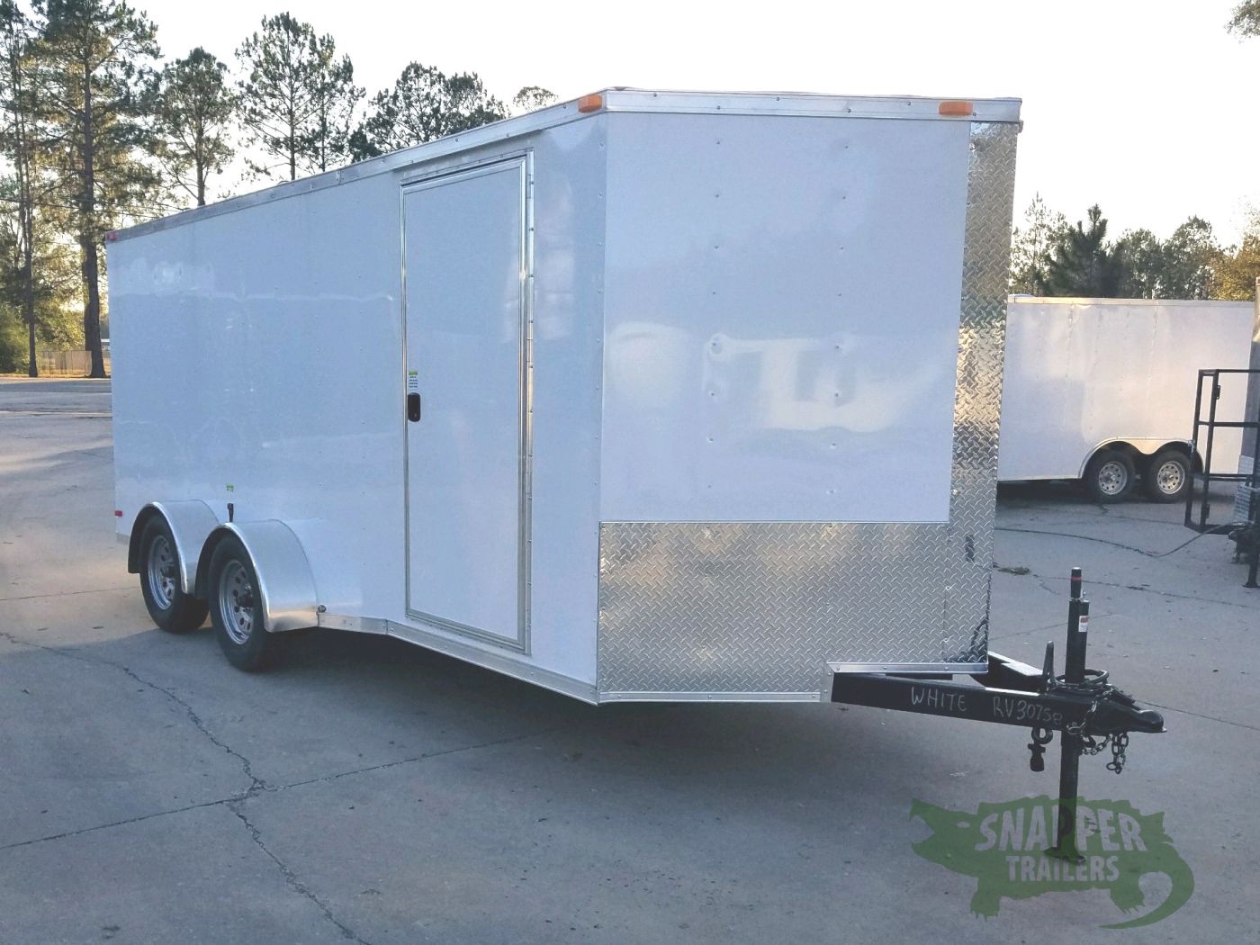 South Georgia Cargo 7x16 TA Trailer - White, Ramp, Side Door, Split Axles - Image 16