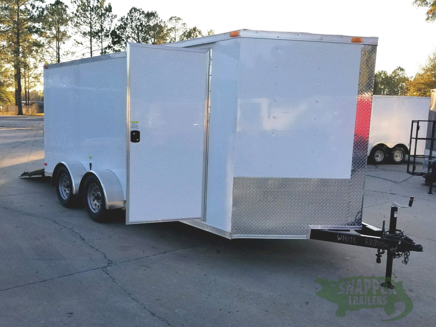 South Georgia Cargo 7x16 TA Trailer - White, Ramp, Side Door, Split Axles - Image 14