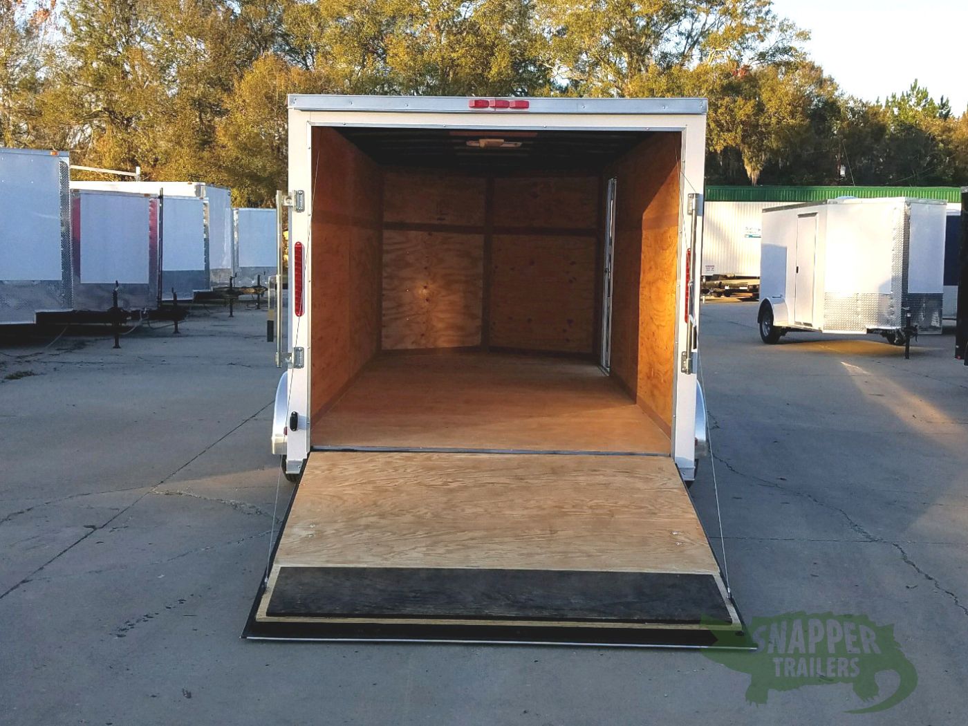 South Georgia Cargo 7x16 TA Trailer - White, Ramp, Side Door, Split Axles - Image 8