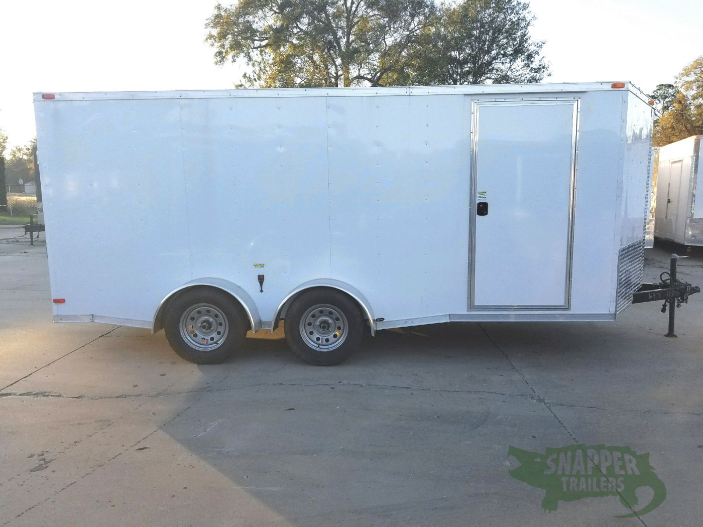 South Georgia Cargo 7x16 TA Trailer - White, Ramp, Side Door, Split Axles