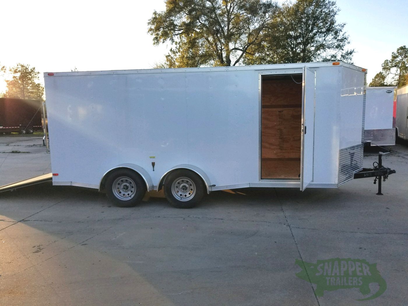 South Georgia Cargo 7x16 TA Trailer - White, Ramp, Side Door, Split Axles - Image 12