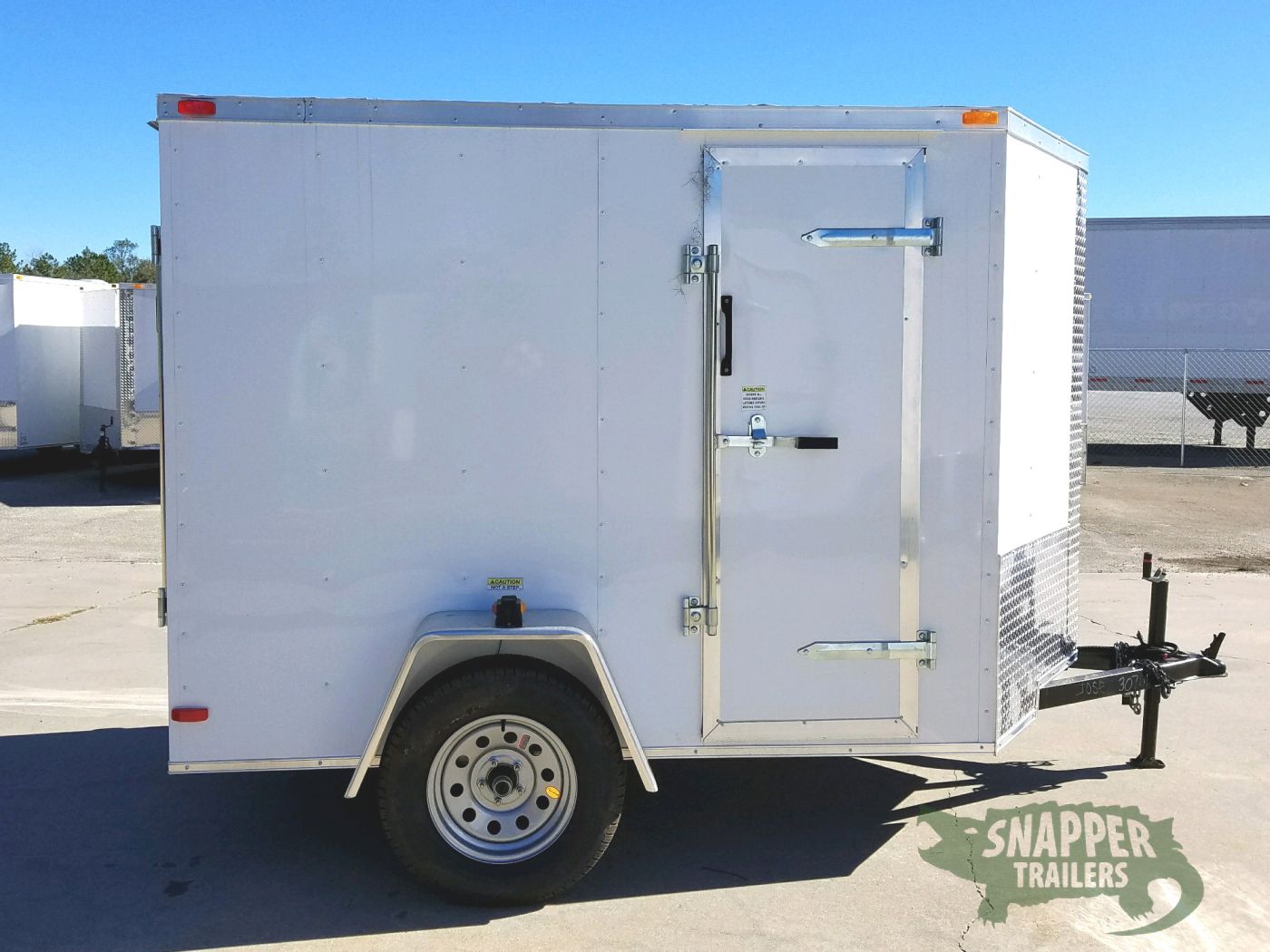 South Georgia Cargo 5x8 SA Trailer - White, Ramp, Side Door, Additional Height