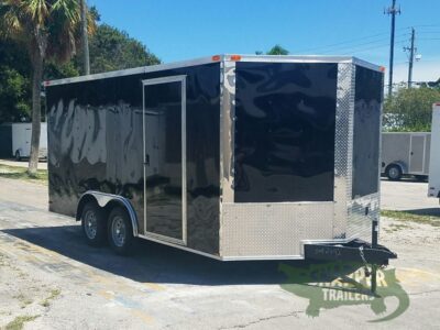 Quality Cargo 8.5x16 TA Trailer - Black, Ramp, Side Door, and D-Rings - Image 13