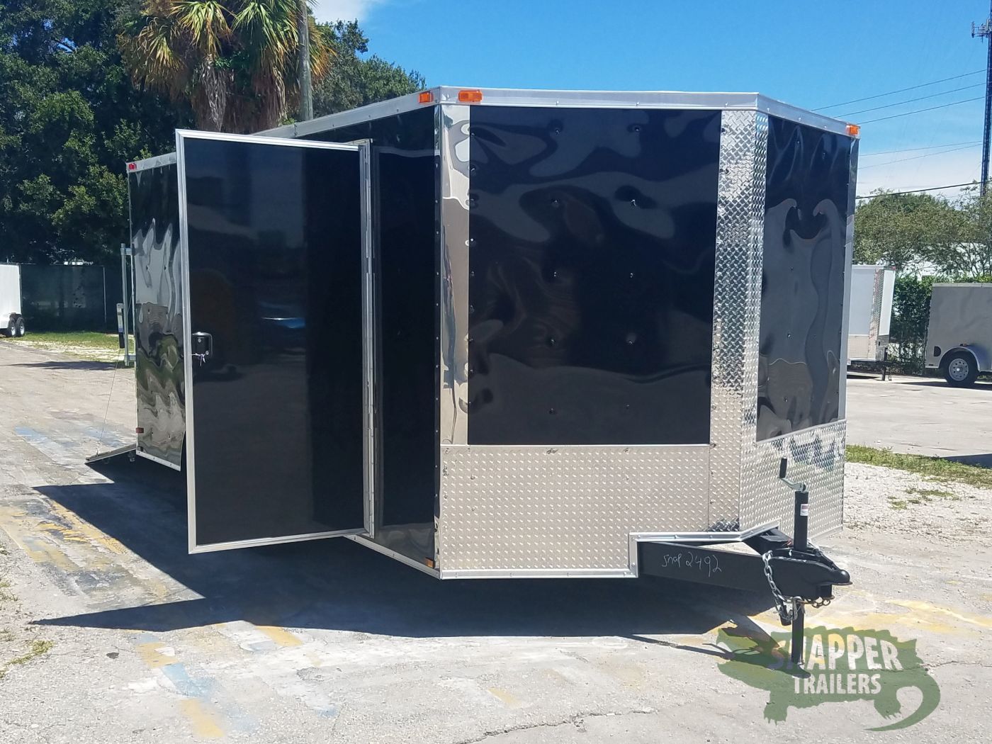 Quality Cargo 8.5x16 TA Trailer - Black, Ramp, Side Door, and D-Rings - Image 12