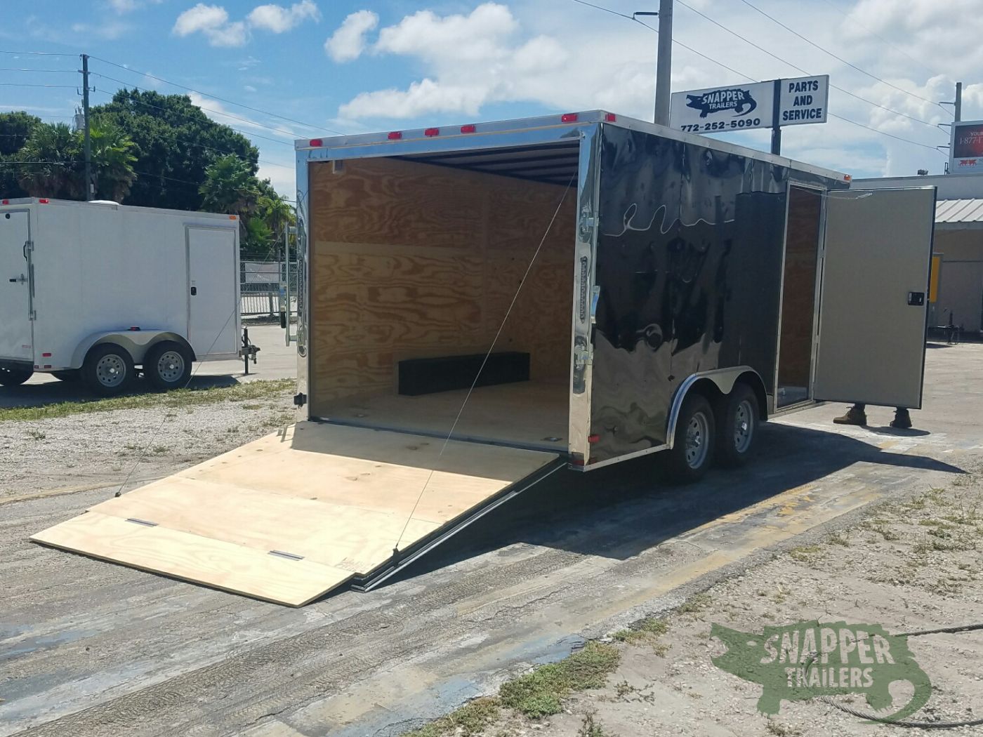 Quality Cargo 8.5x16 TA Trailer - Black, Ramp, Side Door, and D-Rings - Image 8