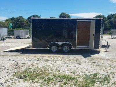 Quality Cargo 8.5x16 TA Trailer - Black, Ramp, Side Door, and D-Rings - Image 10