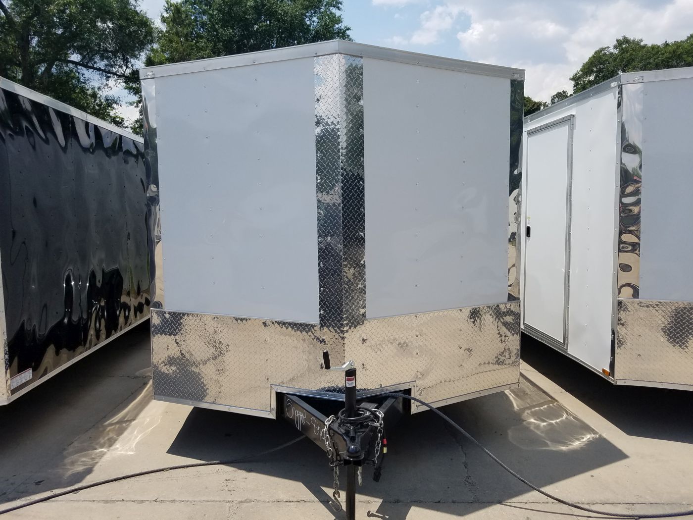 8 5x20 Ta Trailer White Ramp 4ft Side Door D Rings 5k Axles And Radials