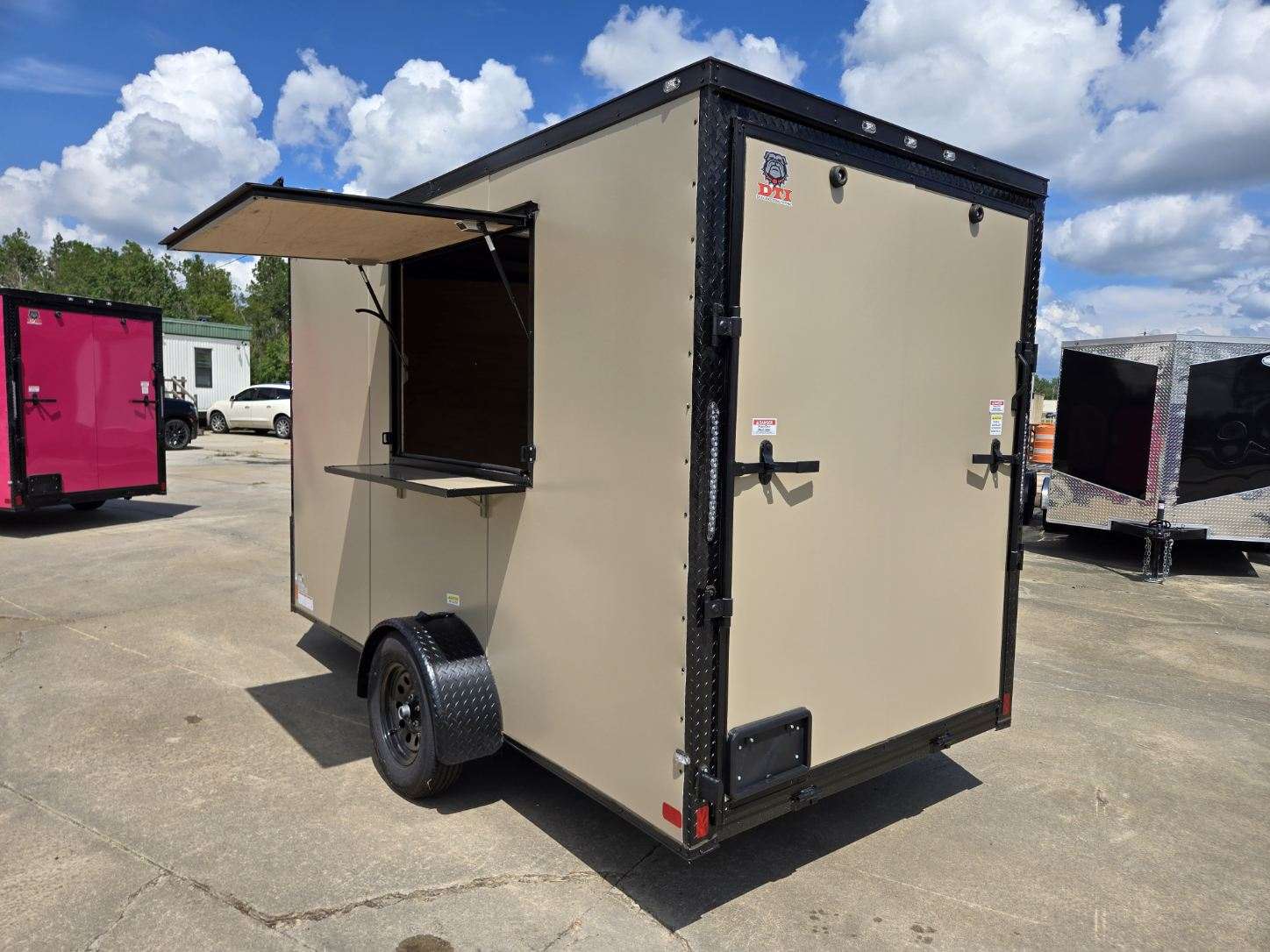 Douglas Trailers 6x12SA2L - Desert .080 Poly, R, RV, 4x12in Ext Fld Dwn Shf, 3x4 Conc Door, Stab Jacks, +12 Height, Blackout Pkg - Image 2