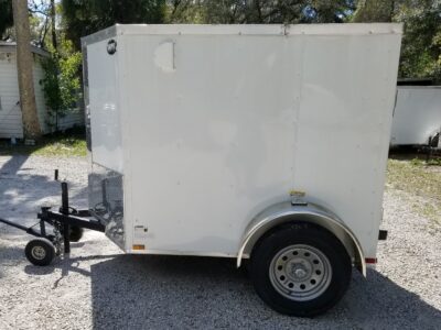 Quality Cargo 5x6 SA Trailer - White, Ramp, Side Vents - Image 5