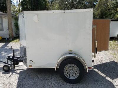 Quality Cargo 5x6 SA Trailer - White, Ramp, Side Vents - Image 4