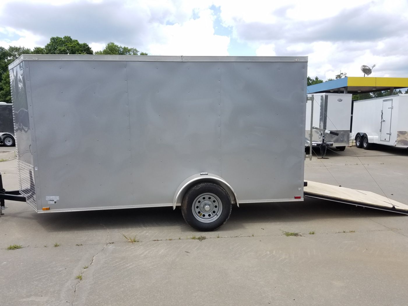Quality Cargo 6x12 SA Trailer - Silver Frost, Ramp, Side Door, Extra Height - Image 3