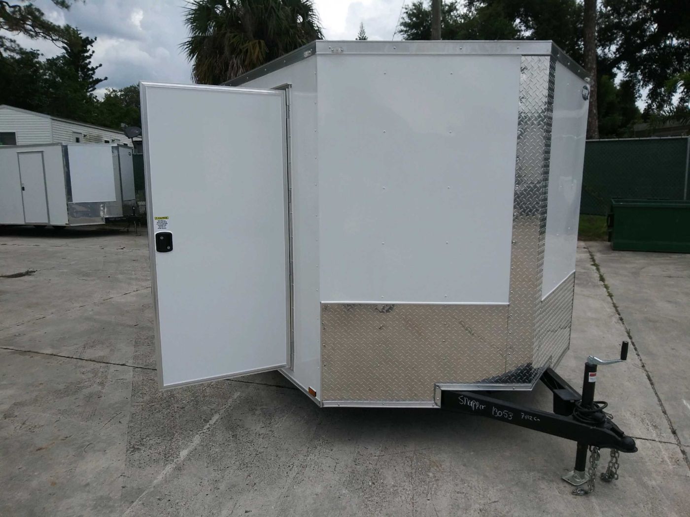 Quality Cargo 7x12 SA Trailer - White, Ramp, Side Door, Brakes, Extra Height - Image 2