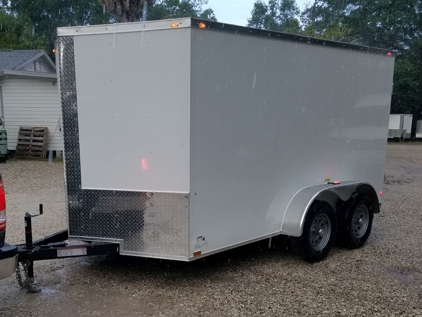 Quality Cargo 7x12 TA Trailer - White, Barn Doors, Side Door, Extra Height - Image 2