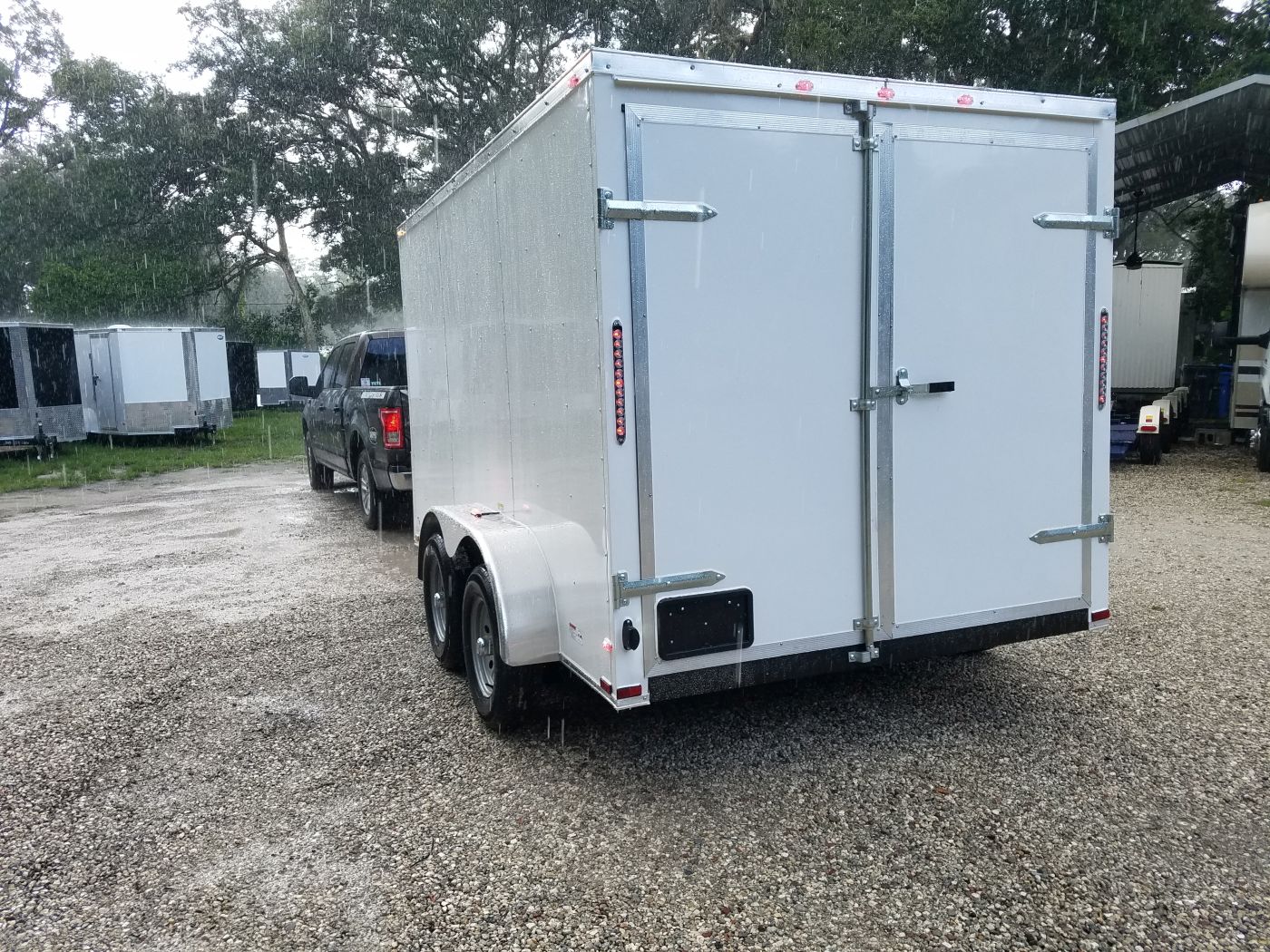Quality Cargo 7x12 TA Trailer - White, Barn Doors, Side Door, Extra Height - Image 4