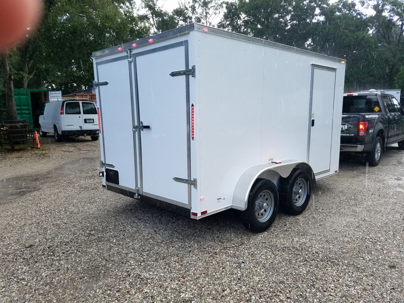 Quality Cargo 7x12 TA Trailer - White, Barn Doors, Side Door, Extra Height - Image 7