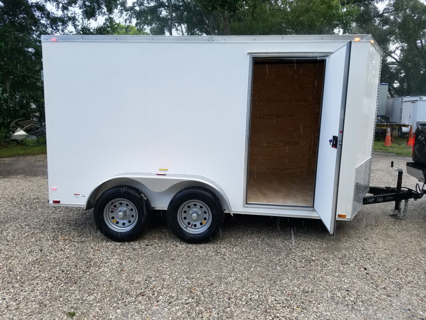 Quality Cargo 7x12 TA Trailer - White, Barn Doors, Side Door, Extra Height - Image 8