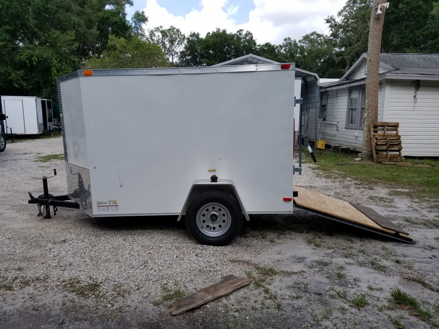 South Georgia Cargo 5x8 SA Trailer - White, Ramp - Image 3