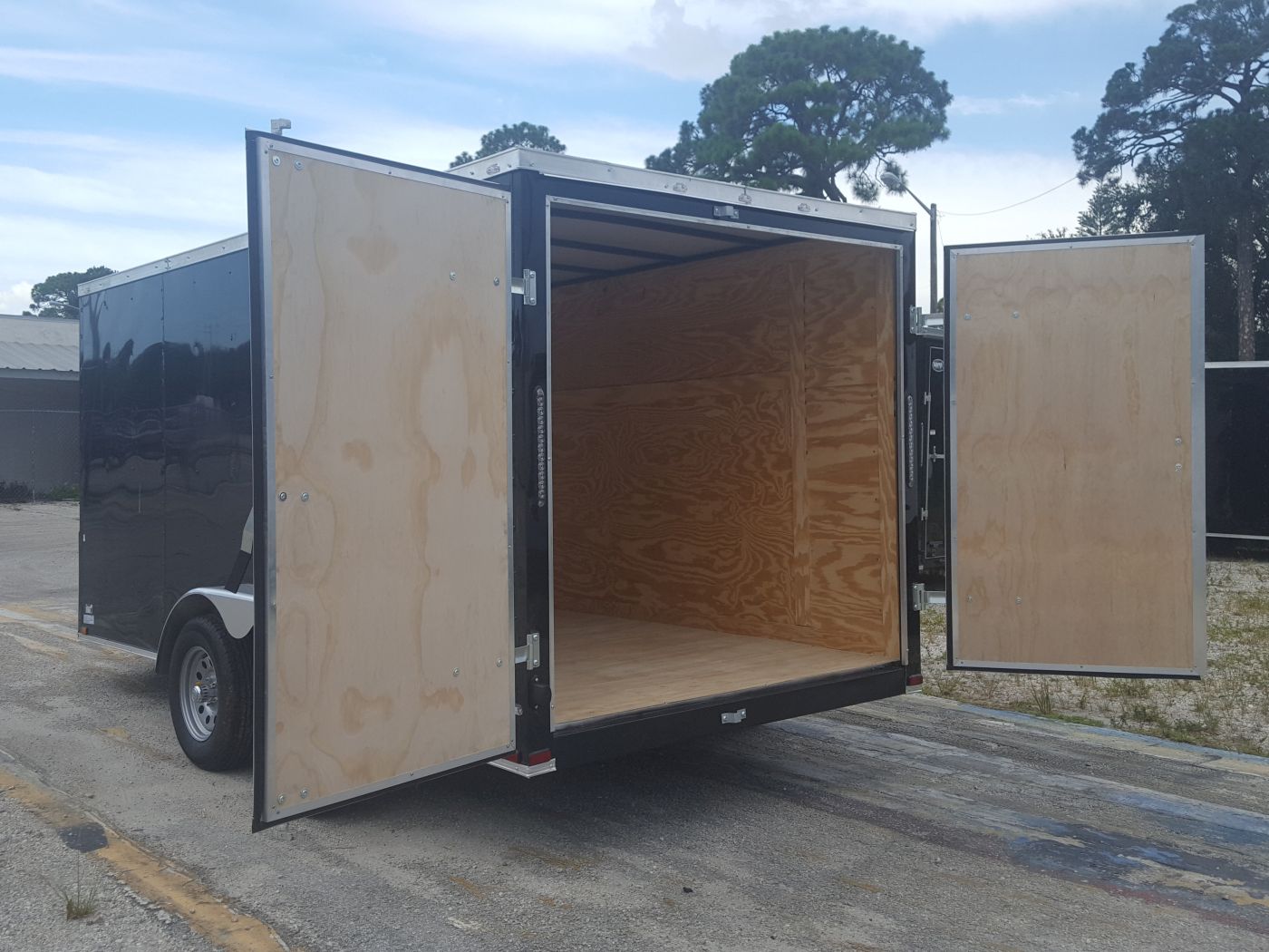 Quality Cargo 7x14 TA Trailer - Black, Barn Doors, Side Door, Extra Height - Image 4