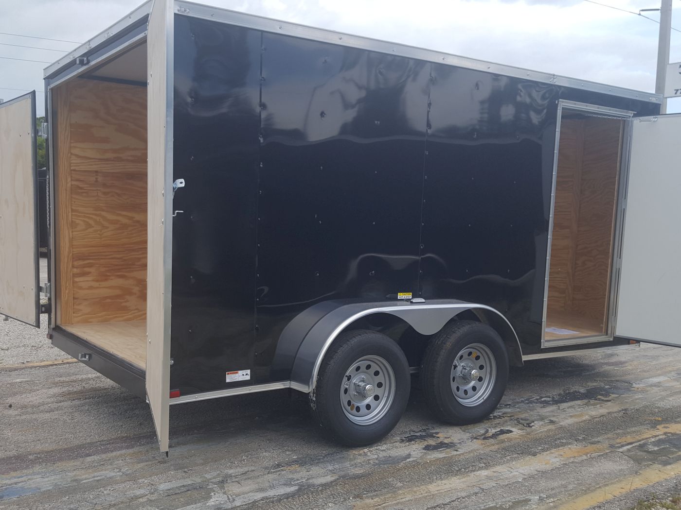 Quality Cargo 7x14 TA Trailer - Black, Barn Doors, Side Door, Extra Height - Image 6