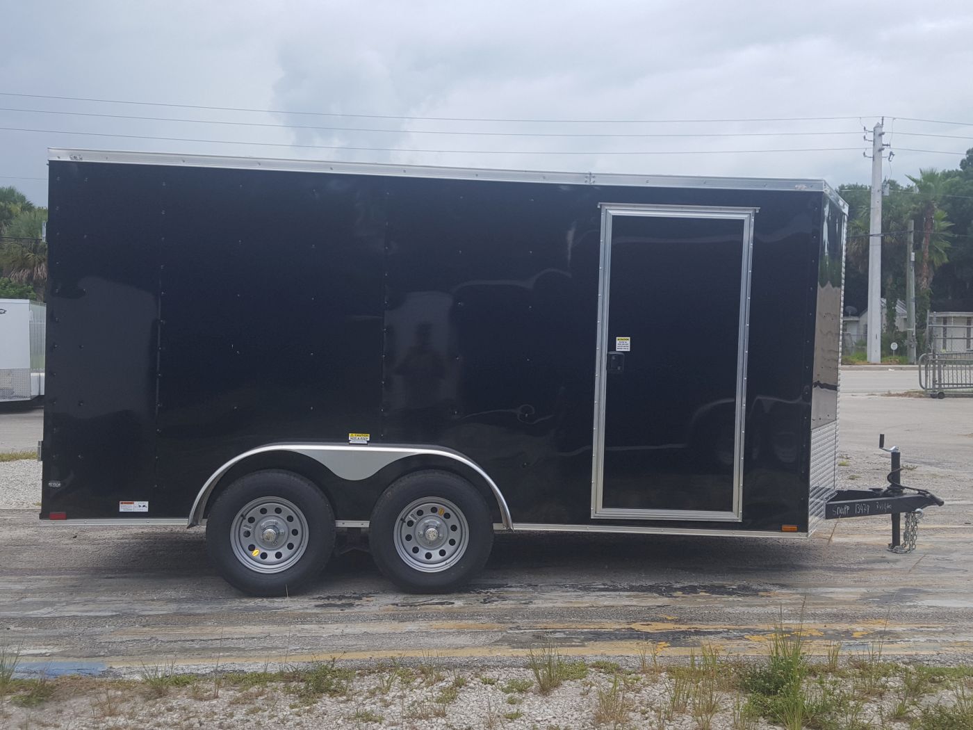 Quality Cargo 7x14 TA Trailer - Black, Barn Doors, Side Door, Extra Height